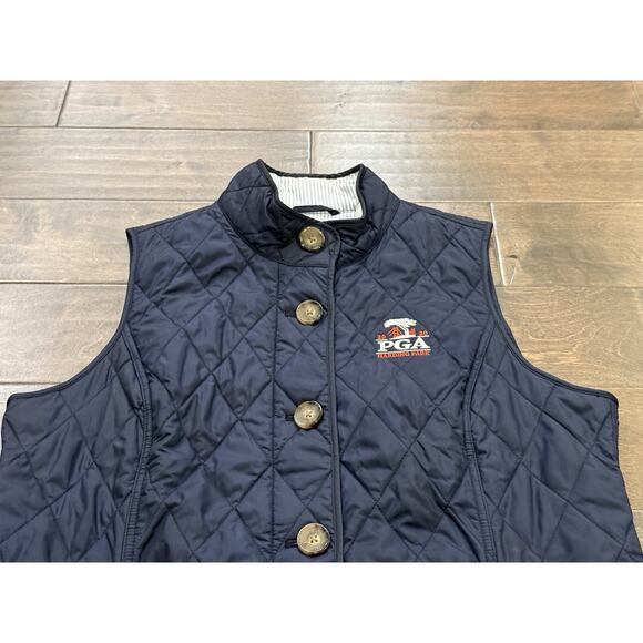 Ralph Lauren Womens Navy 2020 PGA Harding Park Quilted Button Full Zip Vest XL - Picture 4 of 12